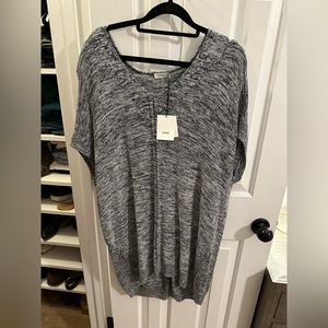 Vince Cap Sleeve V-Neck Sweater Top NWT XL